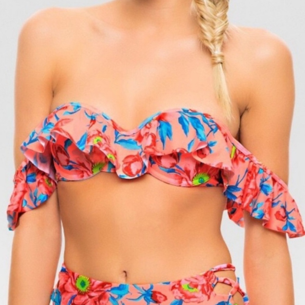 Off The Shoulder Tori Praver Bikini Top XS NWT